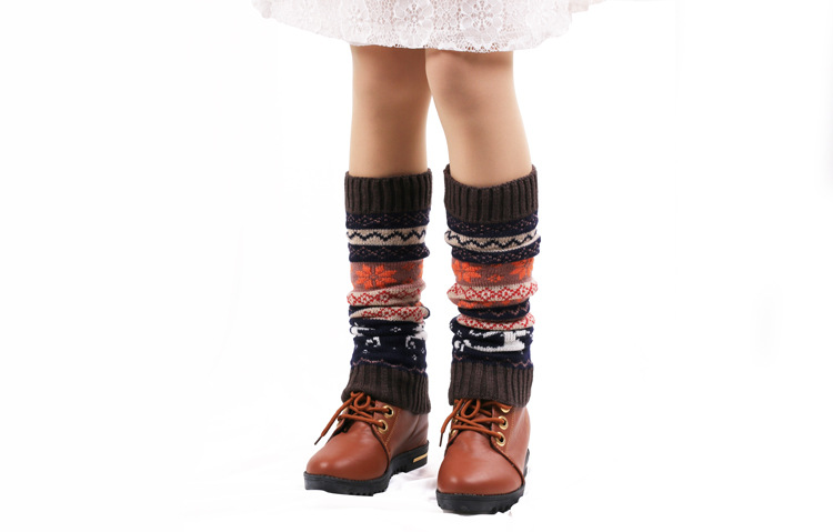 Christmas Knit Leg Warmers Knee Warm Boots Long Crochet Cover Thigh Legwarmers